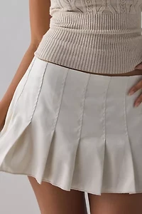 Frankies Bikinis Lilia Sateen Pleated Mini Skirt