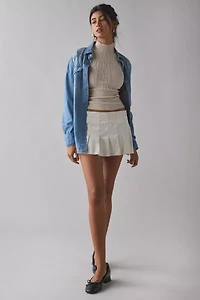 Frankies Bikinis Lilia Sateen Pleated Mini Skirt