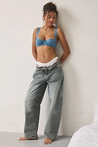 Out From Under Flora Ribbon Trim Lace Underwire Bra