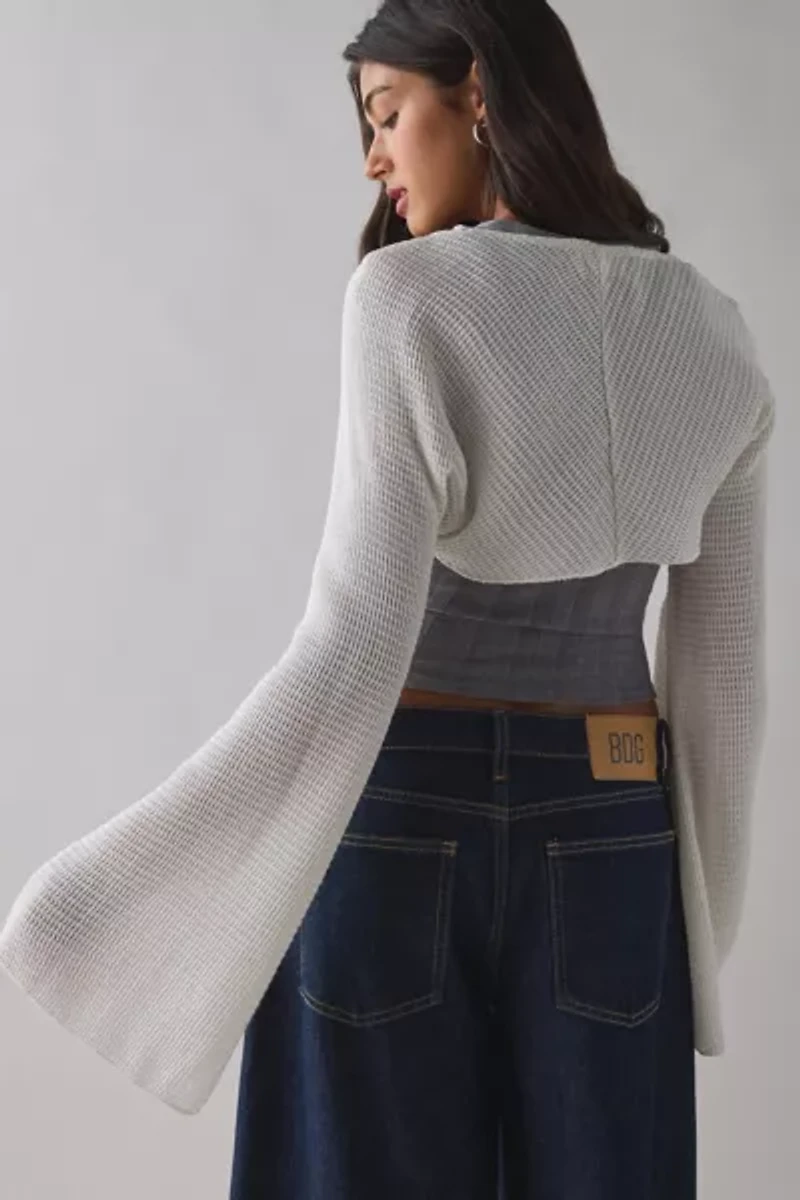 ReMADE By UO Remnants Waffle Knit Shrug Top