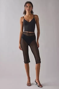 ReMADE By UO Remnants Sheer Netted Capri Pant
