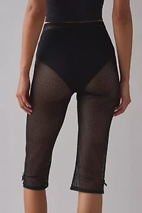 ReMADE By UO Remnants Sheer Netted Capri Pant