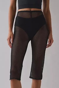 ReMADE By UO Remnants Sheer Netted Capri Pant