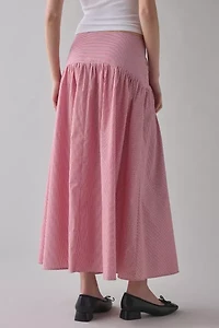 ReMADE By UO Remnants Drop Waist Poplin Maxi Skirt