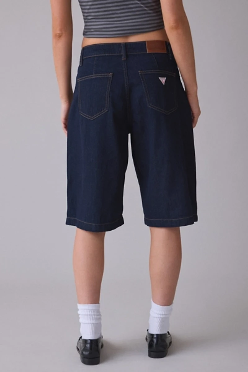 GUESS JEANS Pleated Bermuda Denim Shorts