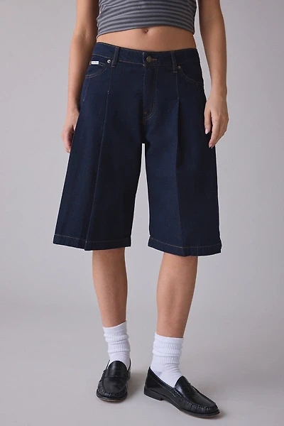 GUESS JEANS Pleated Bermuda Denim Shorts