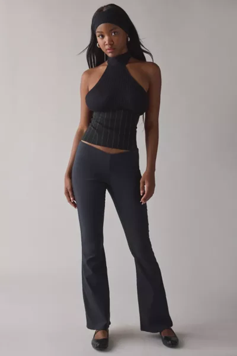 ReMADE By UO Remnants Mixed Fabric High Neck Halter Top