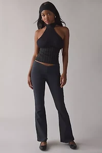 ReMADE By UO Remnants Mixed Fabric High Neck Halter Top