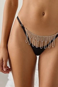 Bluebella Estelle Open Silver Diamante Thong