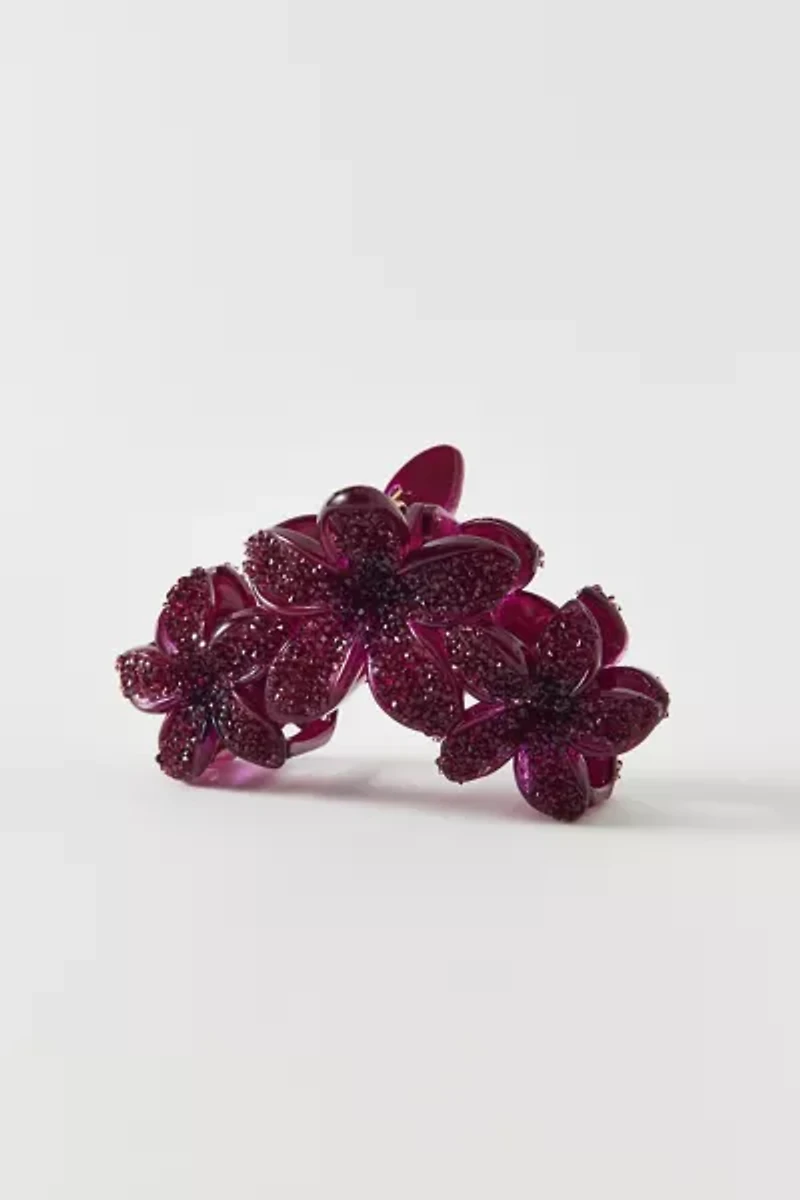 Aria Glitter Flower Claw Clip