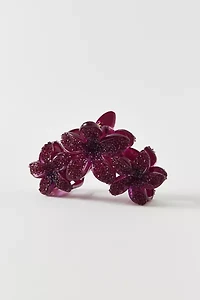 Aria Glitter Flower Claw Clip