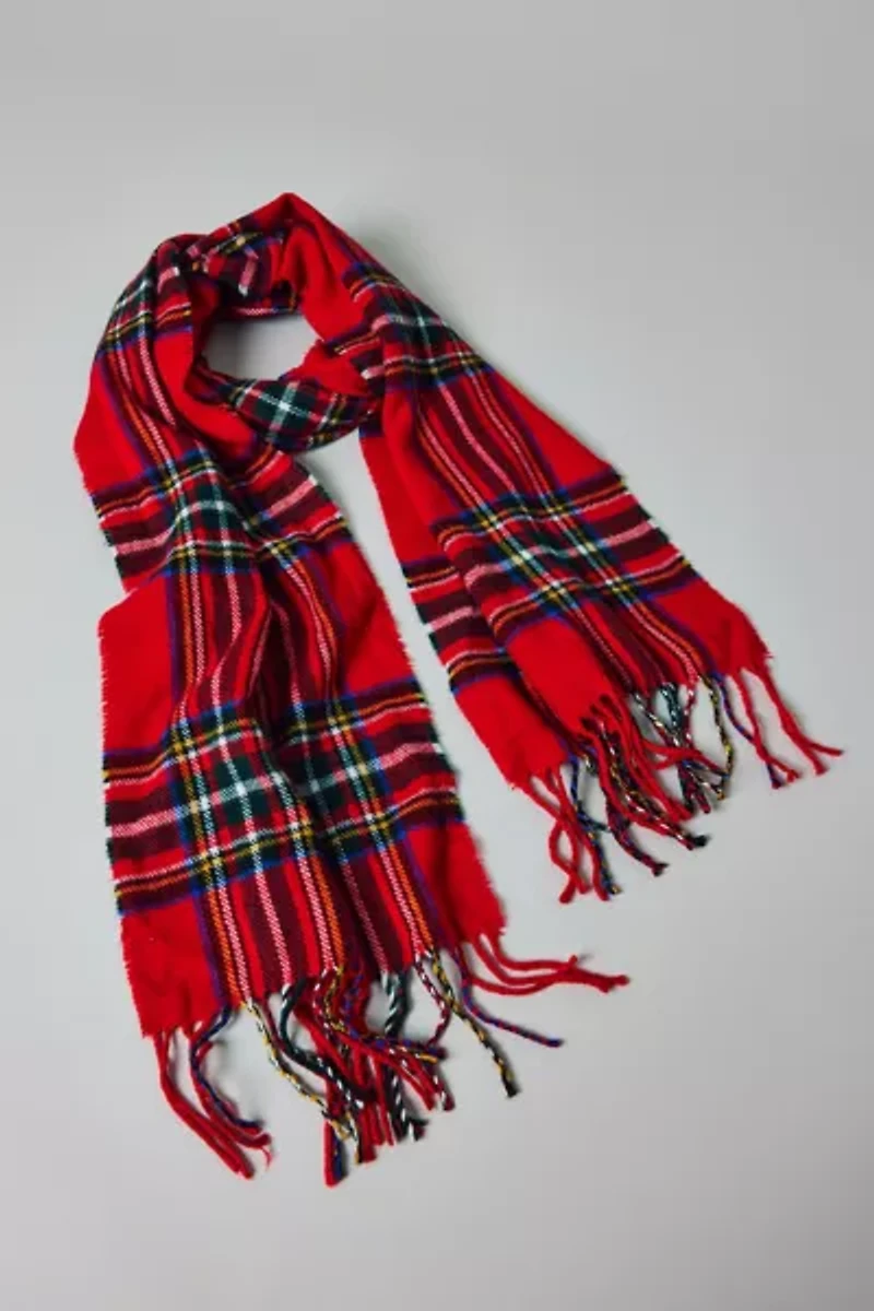 Vintage By UO Plaid Fringe Scarf