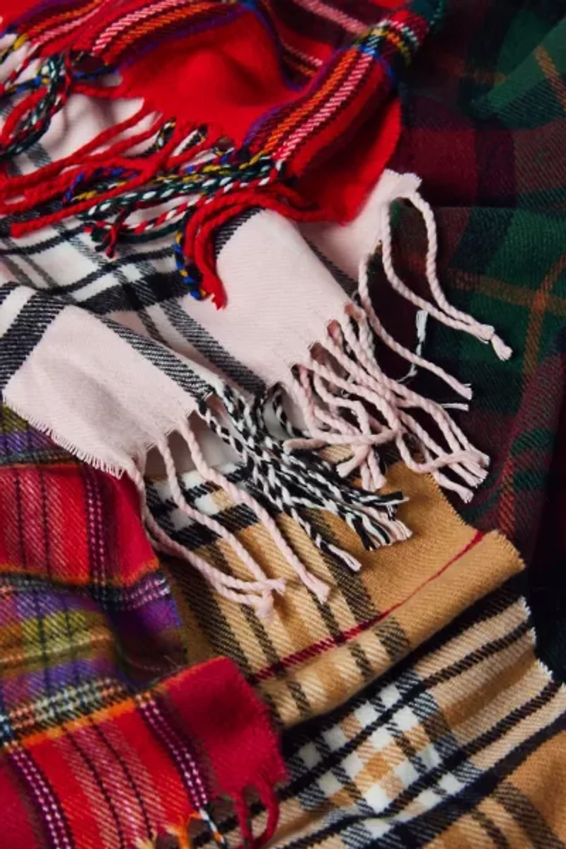 Vintage By UO Plaid Fringe Scarf