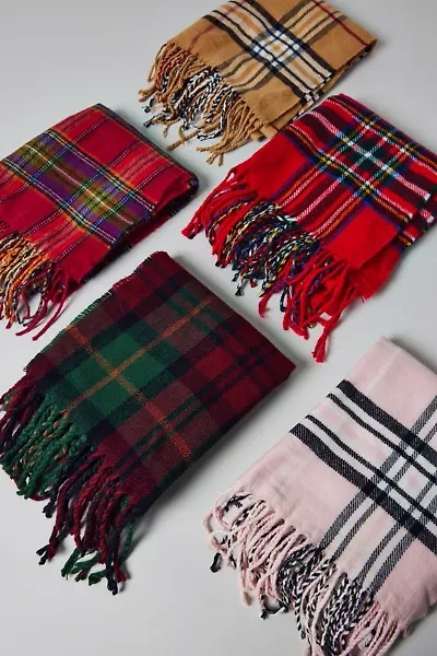 Vintage By UO Plaid Fringe Scarf