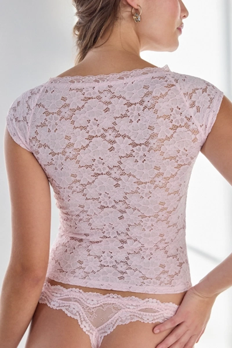 Out From Under Lace Boatneck Tee