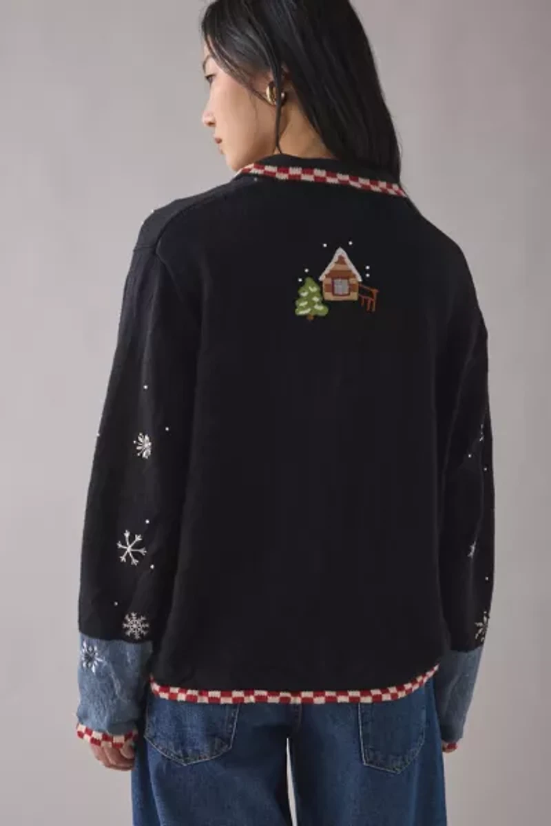 Vintage By UO Christmas Cardigan Sweater