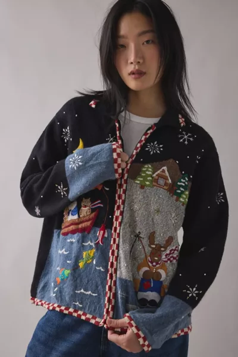 Vintage By UO Christmas Cardigan Sweater