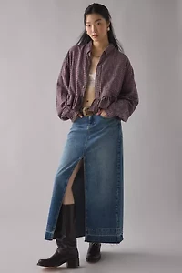 ReMADE By UO Cropped Peplum Flannel Shirt