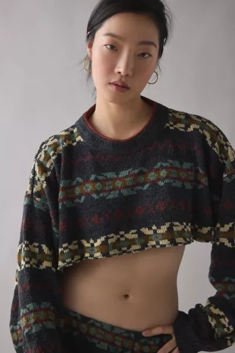 ReMADE By UO Fairisle Sweater + Micro Mini Skirt Set