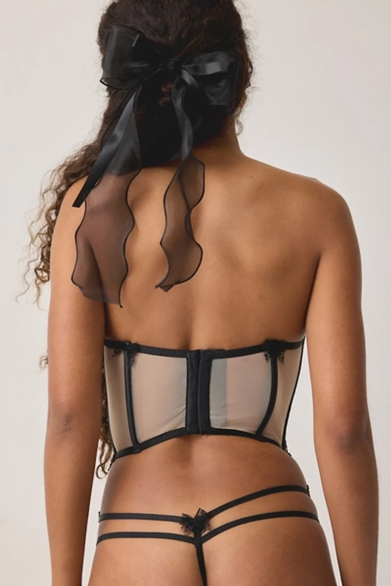 For Love & Lemons Truest Heart Embroidered Thong