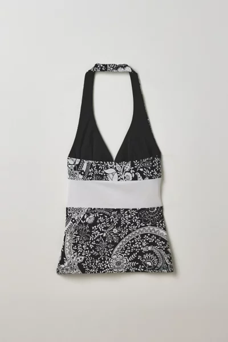 Vintage By Thrift Like A Girl Silk Paisley Halter Top