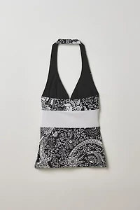 Vintage By Thrift Like A Girl Silk Paisley Halter Top