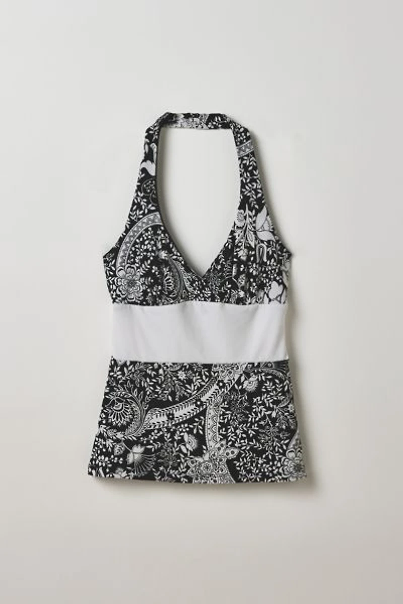 Vintage By Thrift Like A Girl Silk Paisley Halter Top