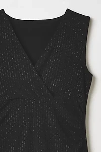 Vintage By Thrift Like A Girl Black Glitter Tank Top