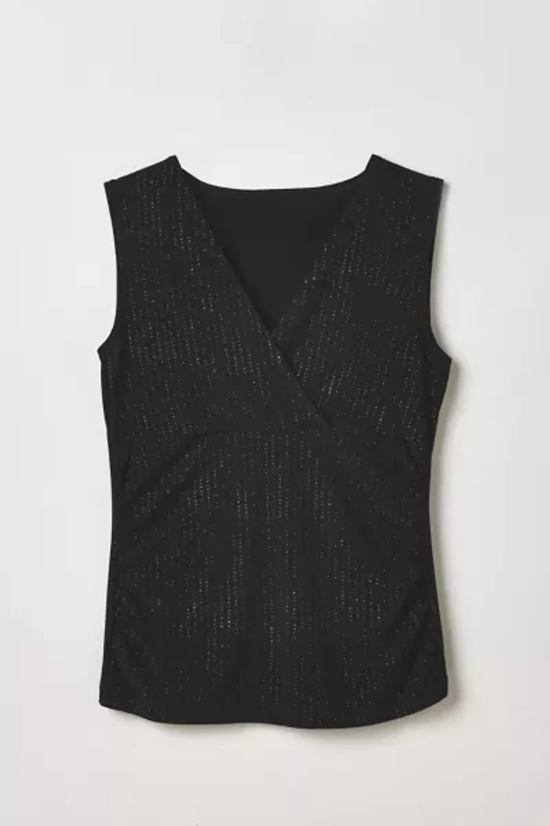 Vintage By Thrift Like A Girl Black Glitter Tank Top