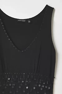 Vintage By Thrift Like A Girl Sequin Beaded Tank Top