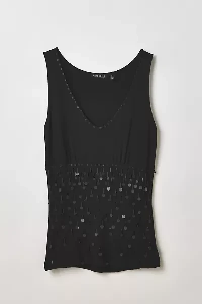 Vintage By Thrift Like A Girl Sequin Beaded Tank Top