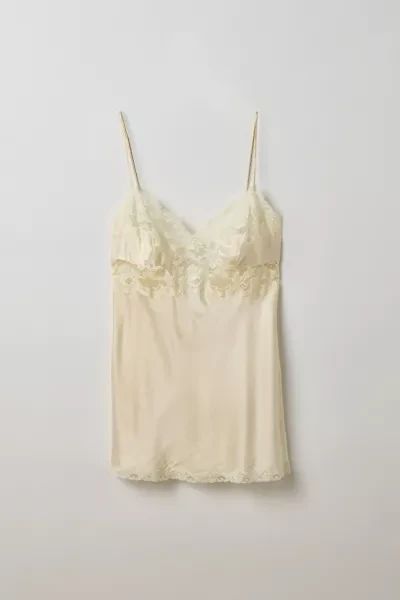 Vintage By Thrift Like A Girl Lace Trim Silk Slip