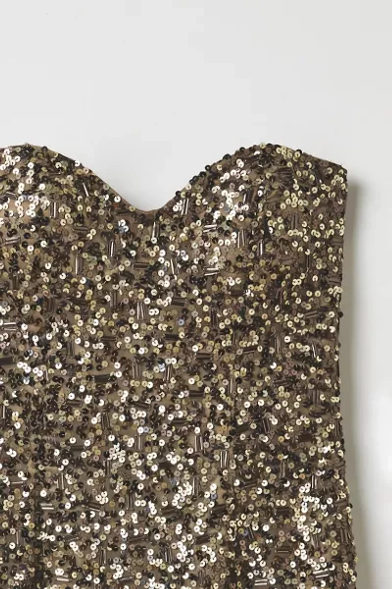 Vintage By Thrift Like A Girl Strapless Sequin Mini Dress