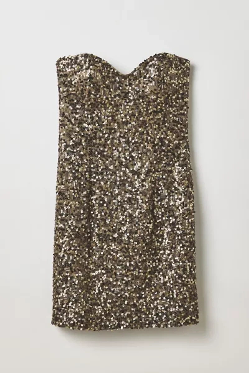 Vintage By Thrift Like A Girl Strapless Sequin Mini Dress