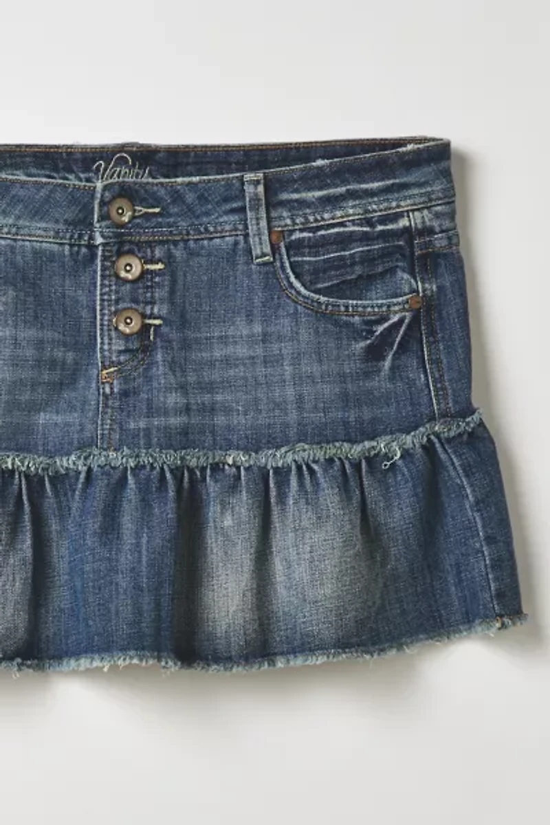 Vintage By Thrift Like A Girl Denim Low-Rise Mini Skirt