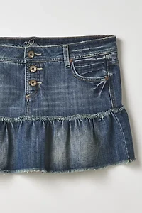 Vintage By Thrift Like A Girl Denim Low-Rise Mini Skirt