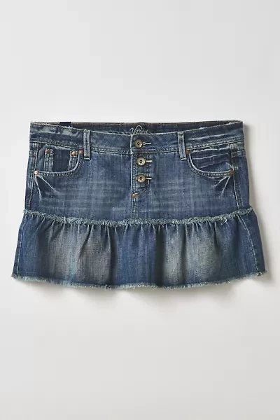Vintage By Thrift Like A Girl Denim Low-Rise Mini Skirt