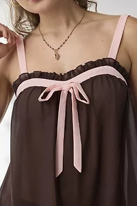 Out From Under Sylvie Semi-Sheer Chiffon Ruffle Romper