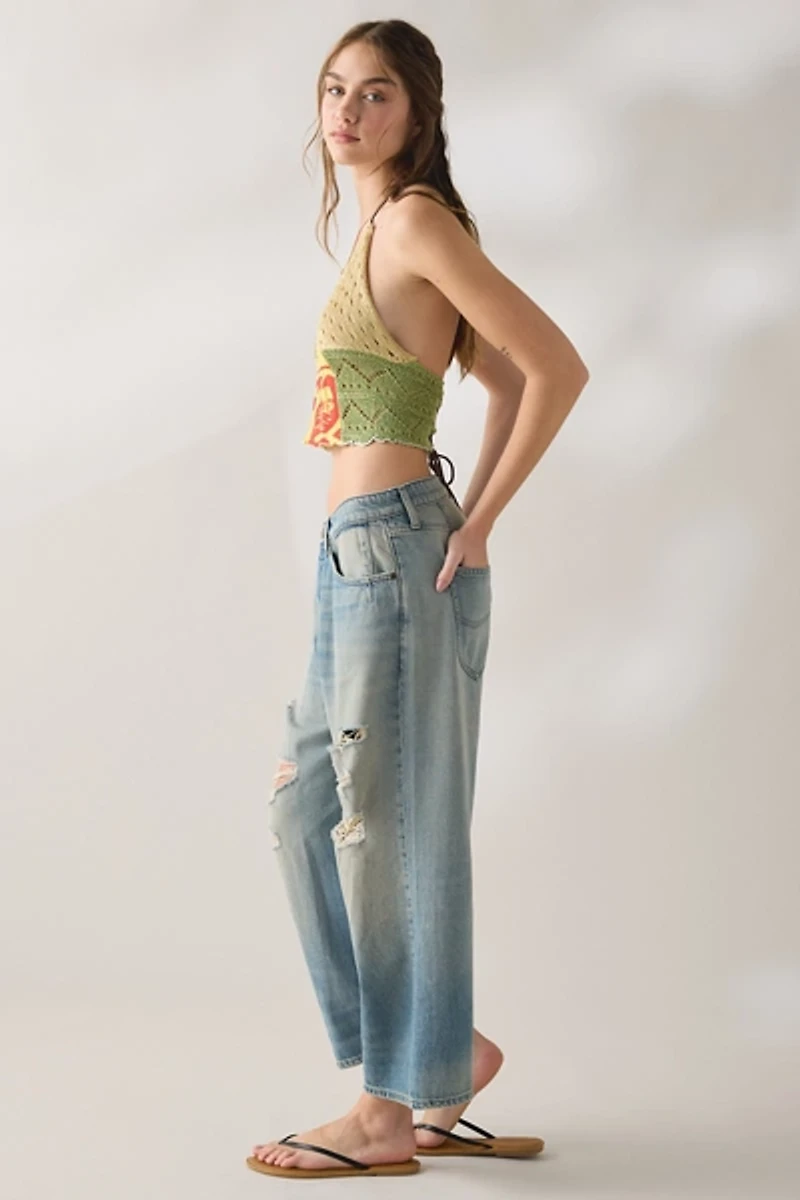 Lee Button-Fly Crop High-Rise Loose Jean