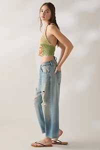 Lee Button-Fly Crop High-Rise Loose Jean