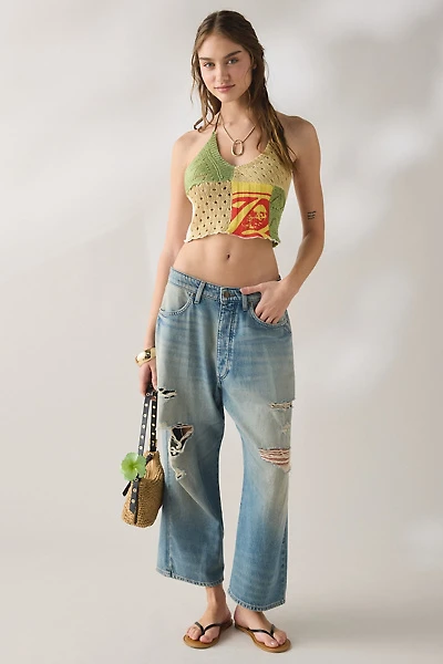 Lee Button-Fly Crop High-Rise Loose Jean