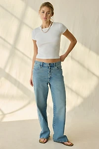 Lee Lace Side Seam Low-Slung Slouch Jean