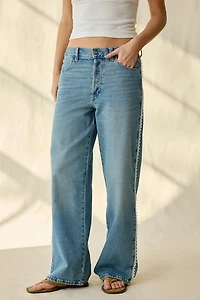 Lee Lace Side Seam Low-Slung Slouch Jean