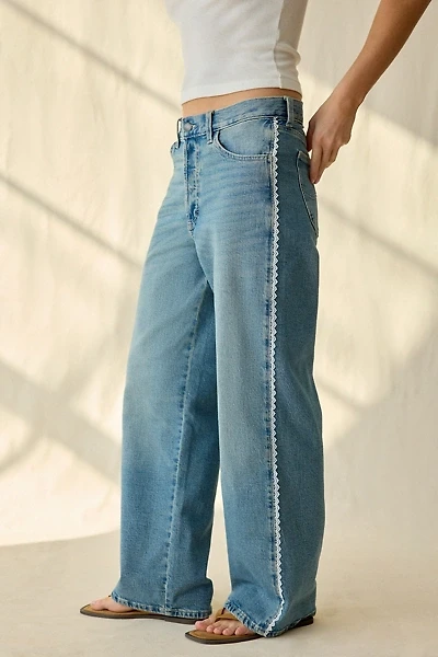 Lee Lace Side Seam Low-Slung Slouch Jean