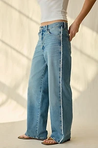 Lee Lace Side Seam Low-Slung Slouch Jean