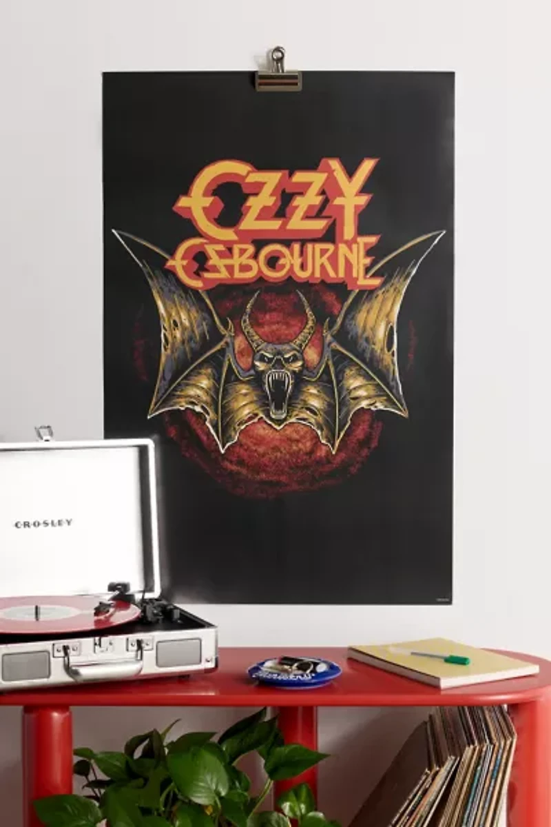 Ozzy Osbourne Bat Frameless Poster