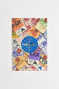 Pan Am Logo Bag Tag Collage Frameless Poster