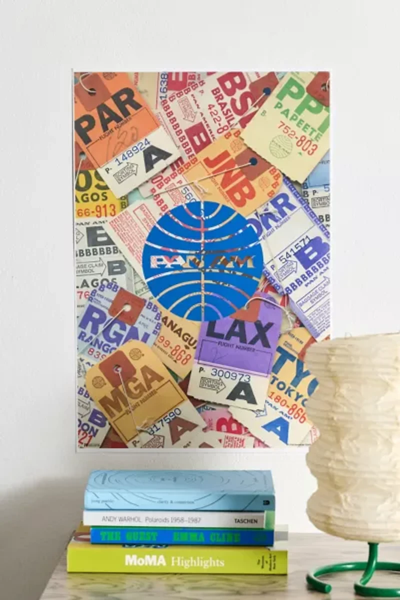 Pan Am Logo Bag Tag Collage Frameless Poster
