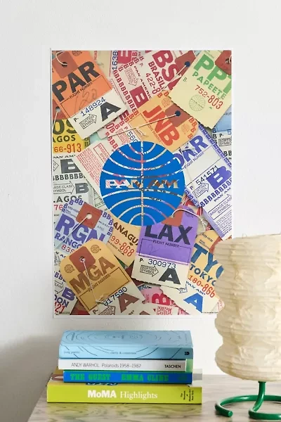 Pan Am Logo Bag Tag Collage Frameless Poster