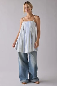 Kimchi Blue Smooth Sailing Pleated Flounce Babydoll Mini Dress